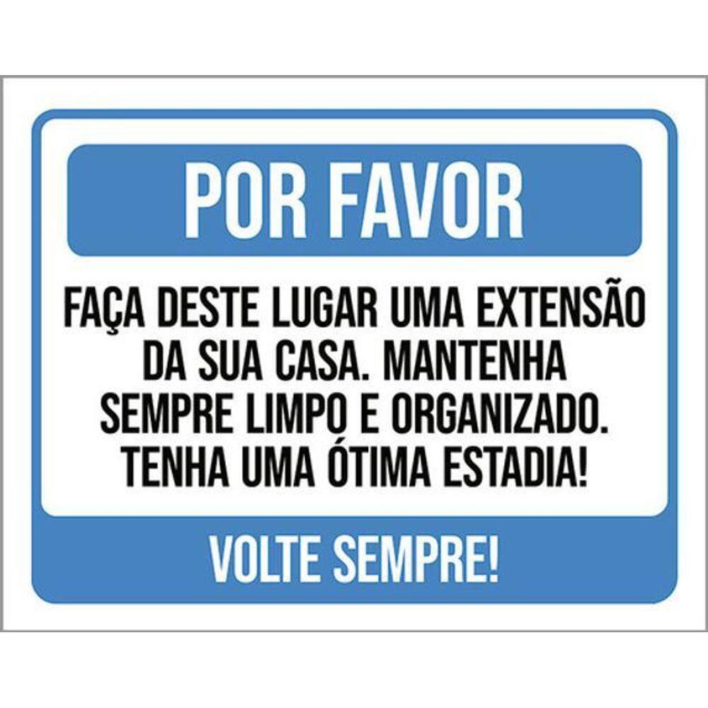 Placa Por Favor Lugar Extensão Sua Casa Airbnb 36X46