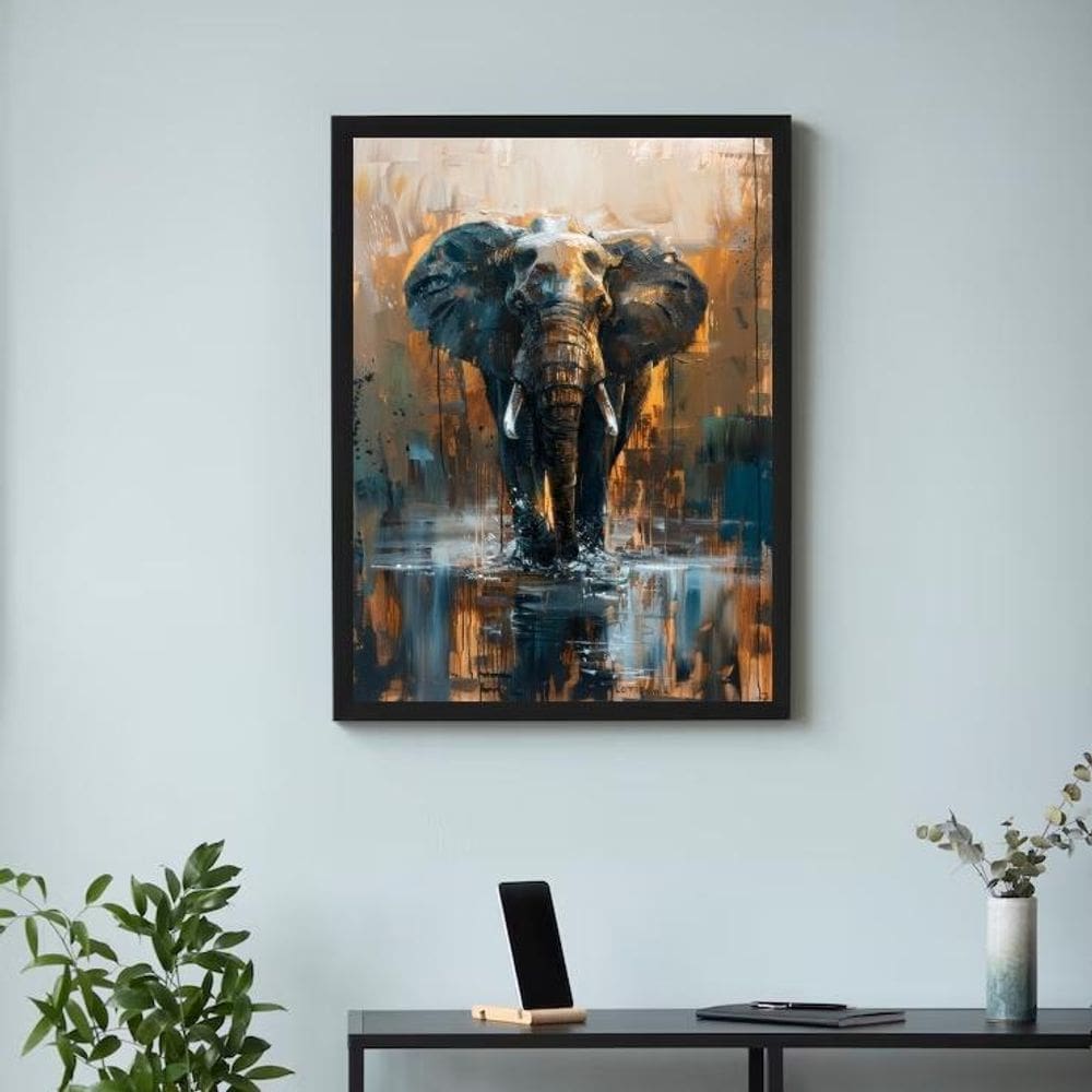 Quadro Decorativo Artístico Elefante 33X24Cm