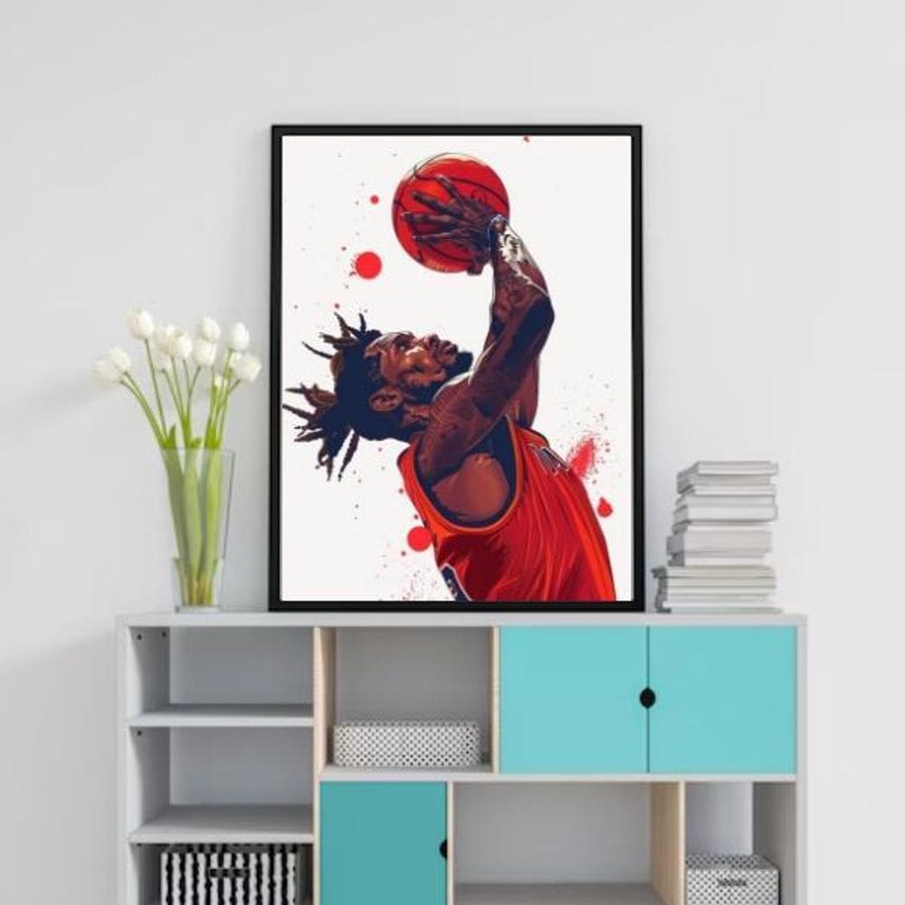 Quadro Arte Jogador De Basquete 45X34Cm