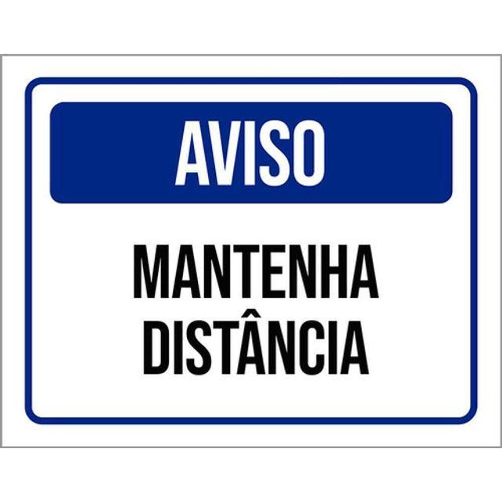 Kit 10 Placas De Aviso Mantenha Distância 36X46