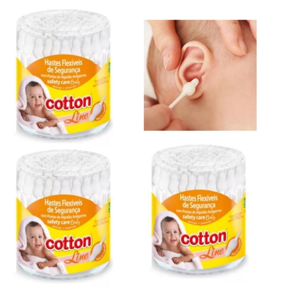 Kit 3 Potes Hastes Flexíveis Segurança Cotton Line Kit 135