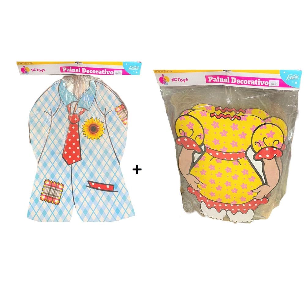 Kit 2 Painéis Decorativo Festa Junina Vestido E Paletó