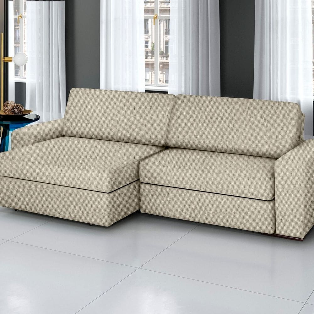 Sofá Cosmos - Retrátil / Reclinável 240 Cm Marfim