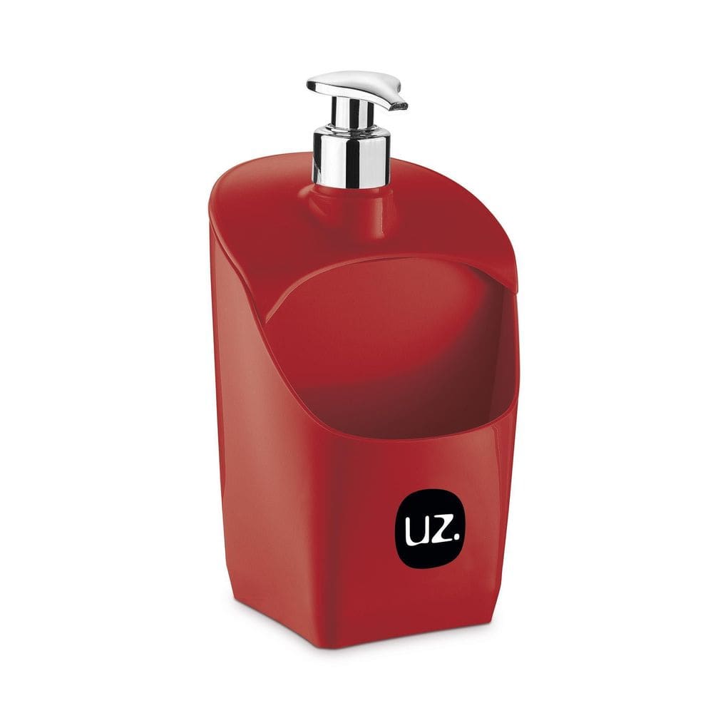 Porta Detergente Dispenser Com Suporte Esponja Uz Vermelho