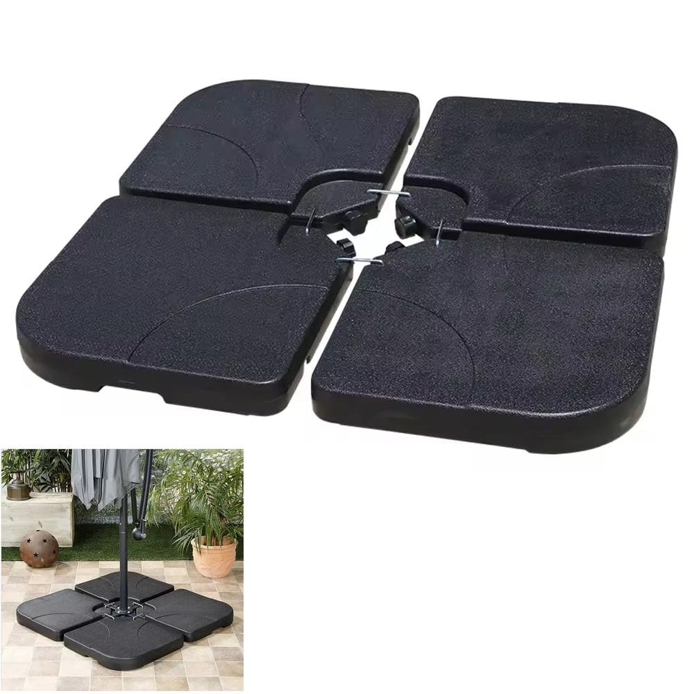 Base para Ombrelone Lateral Plástica em Cruz 4 Peças 60 litros Água ou Areia - AMZ