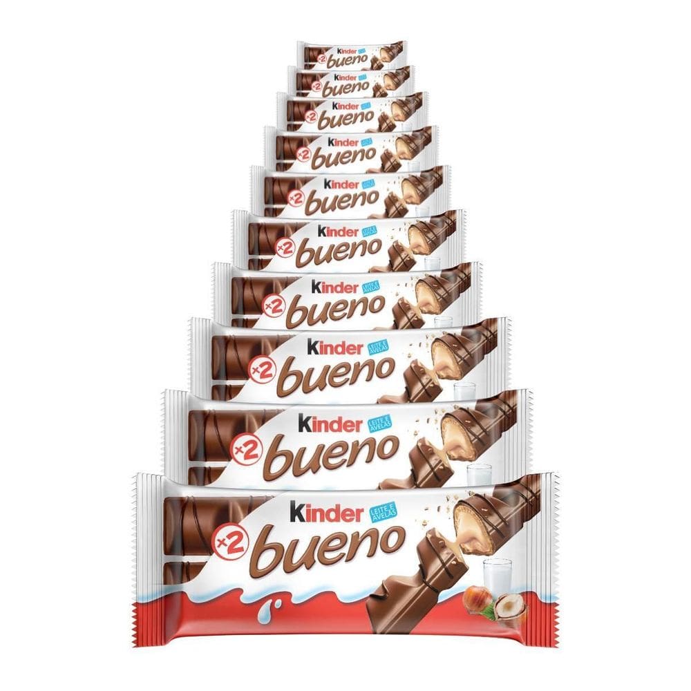 Chocolate, 10 Pacotes De 43G Kinder Bueno