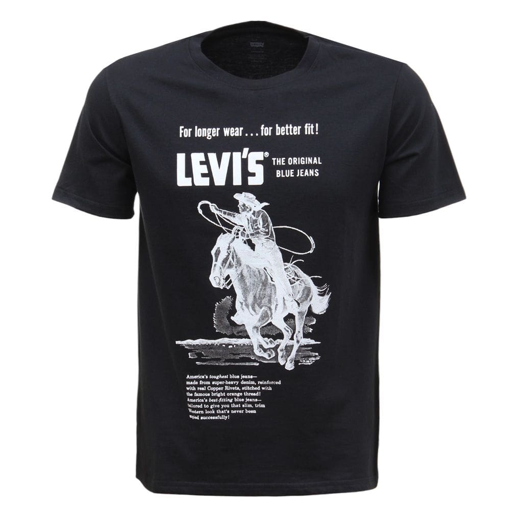 Camiseta Masculina Preta Estampada Levi`s 37088