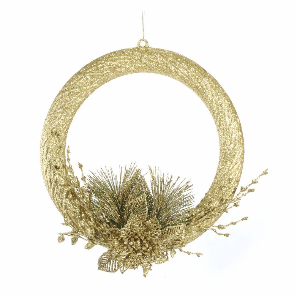 Guirlanda Plástica Gliter Natal Plantas Magizi 30 cm