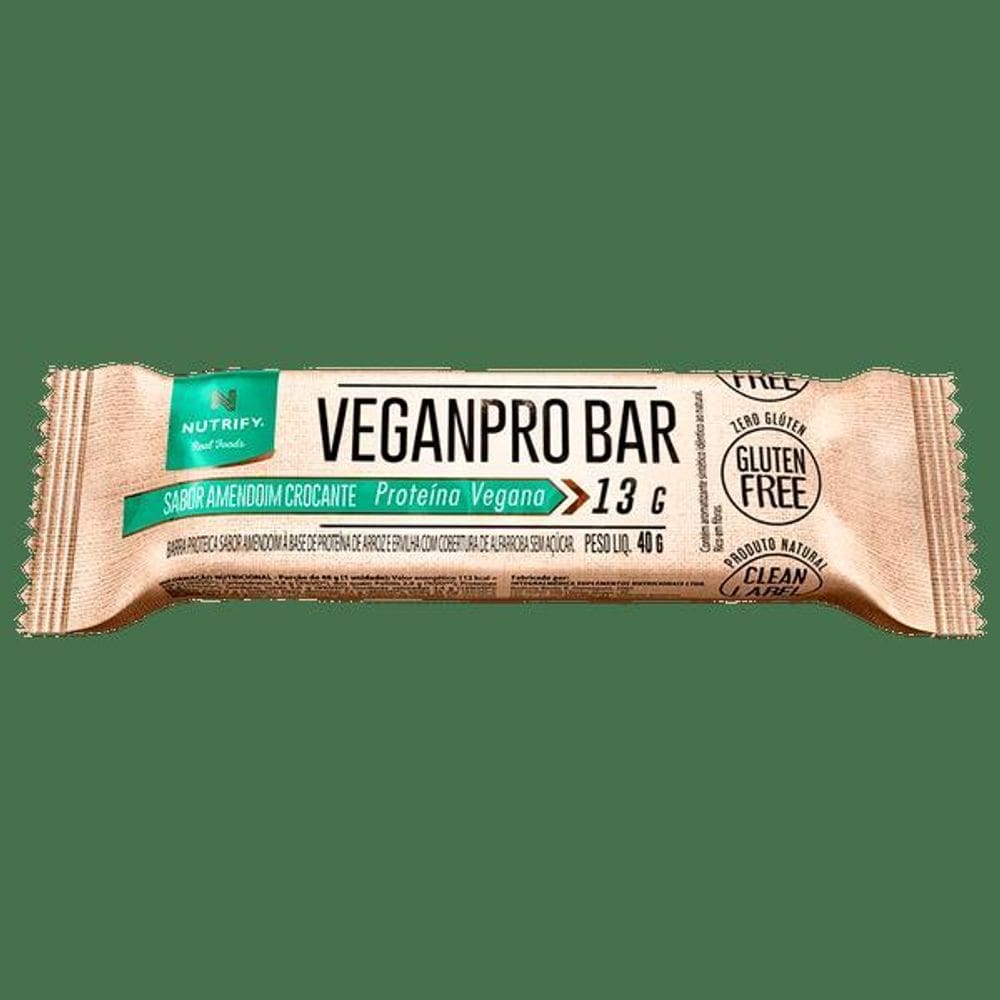 Kit 3x Barra de Proteína Veganpro Amendoim Nutrify 40g