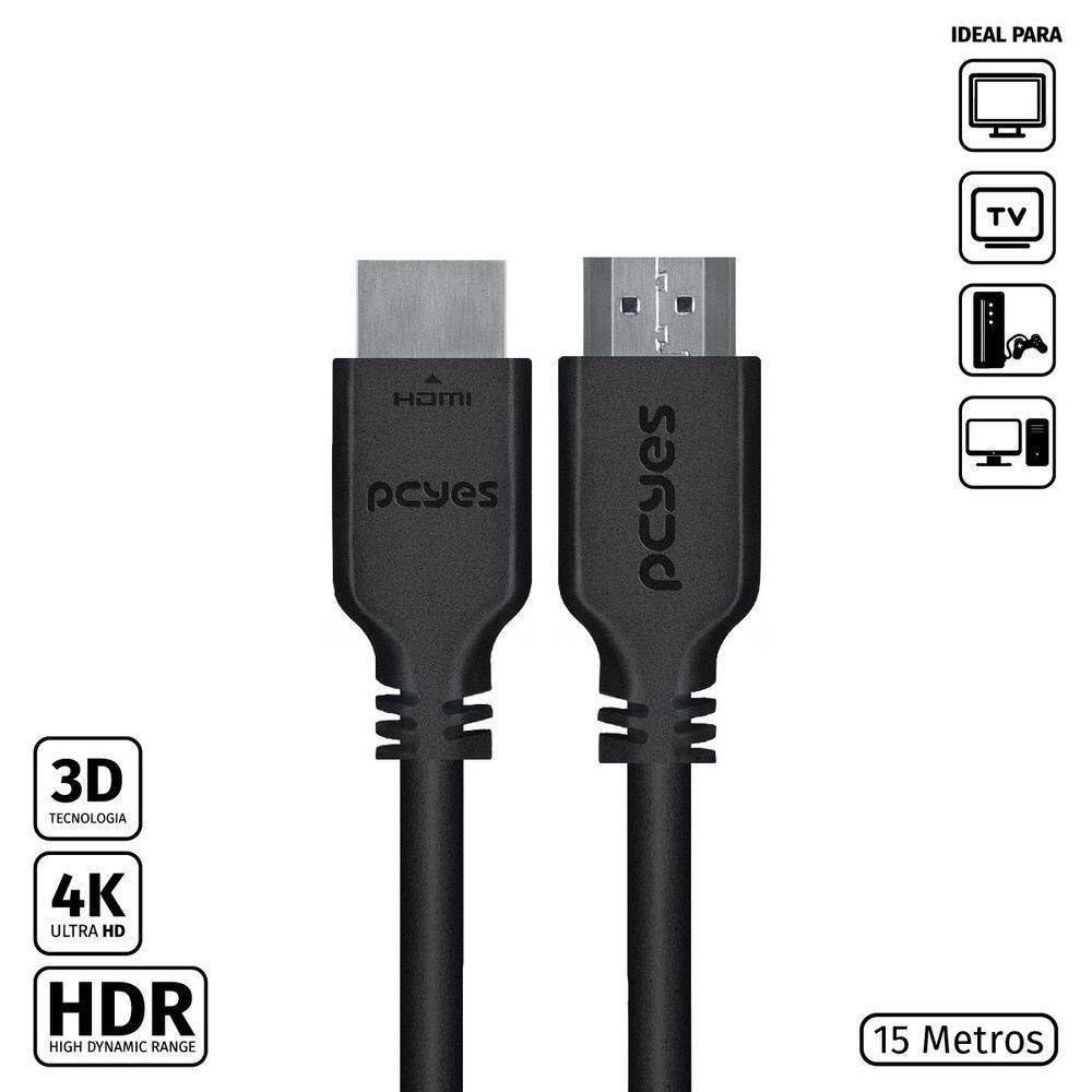 Cabo Hdmi 2.0 4k 30awg Puro Cobre 15 Metros - Phm20-15