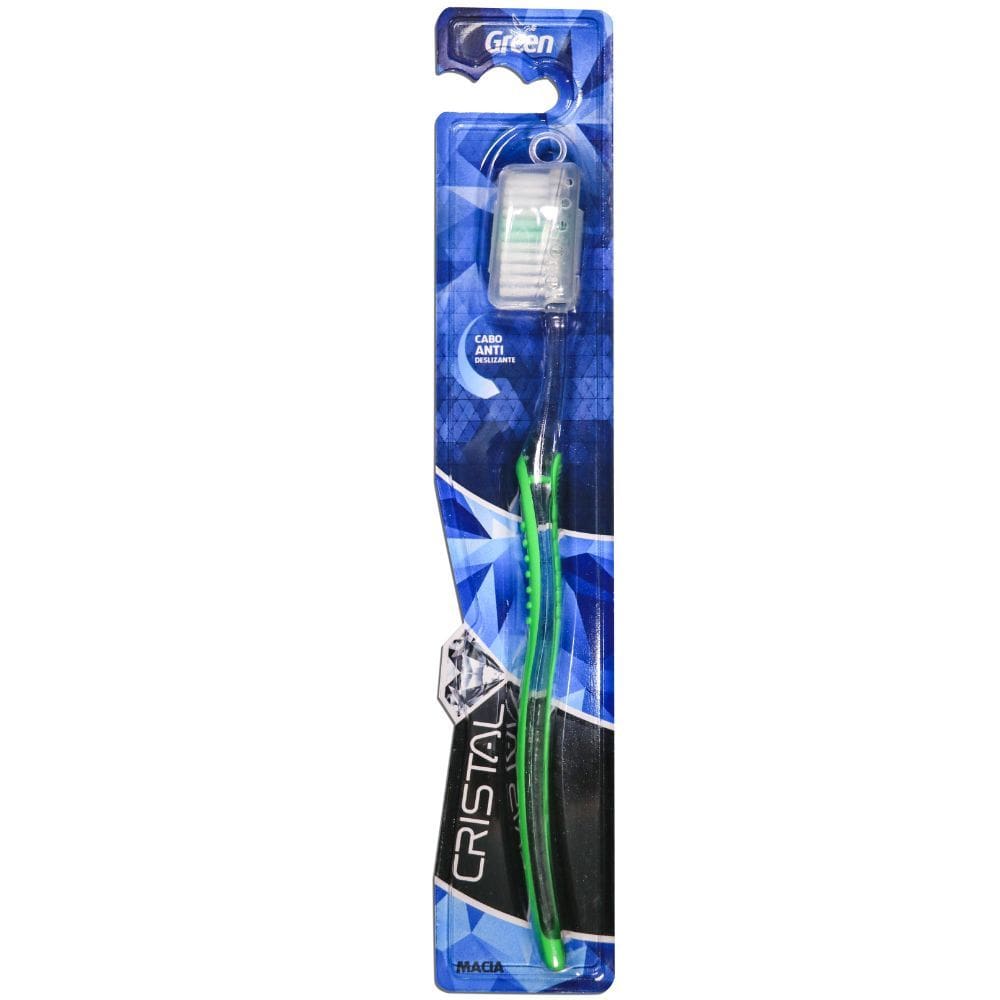 Escova Dental Green Macia Cristal Cabo Anti Deslizante com 1 Unidade