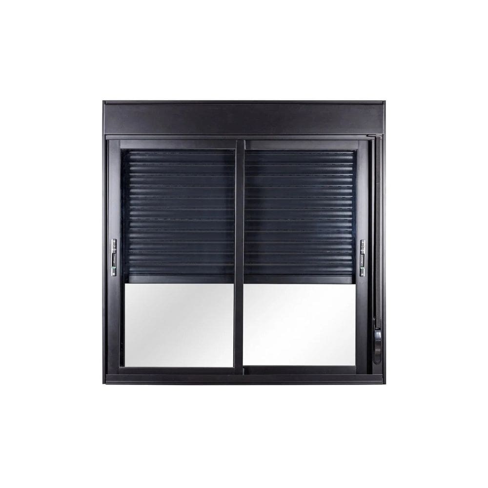 Janela de Aluminio Persiana Integrada 100x120cm Manual 2 Folhas Topsul Preto