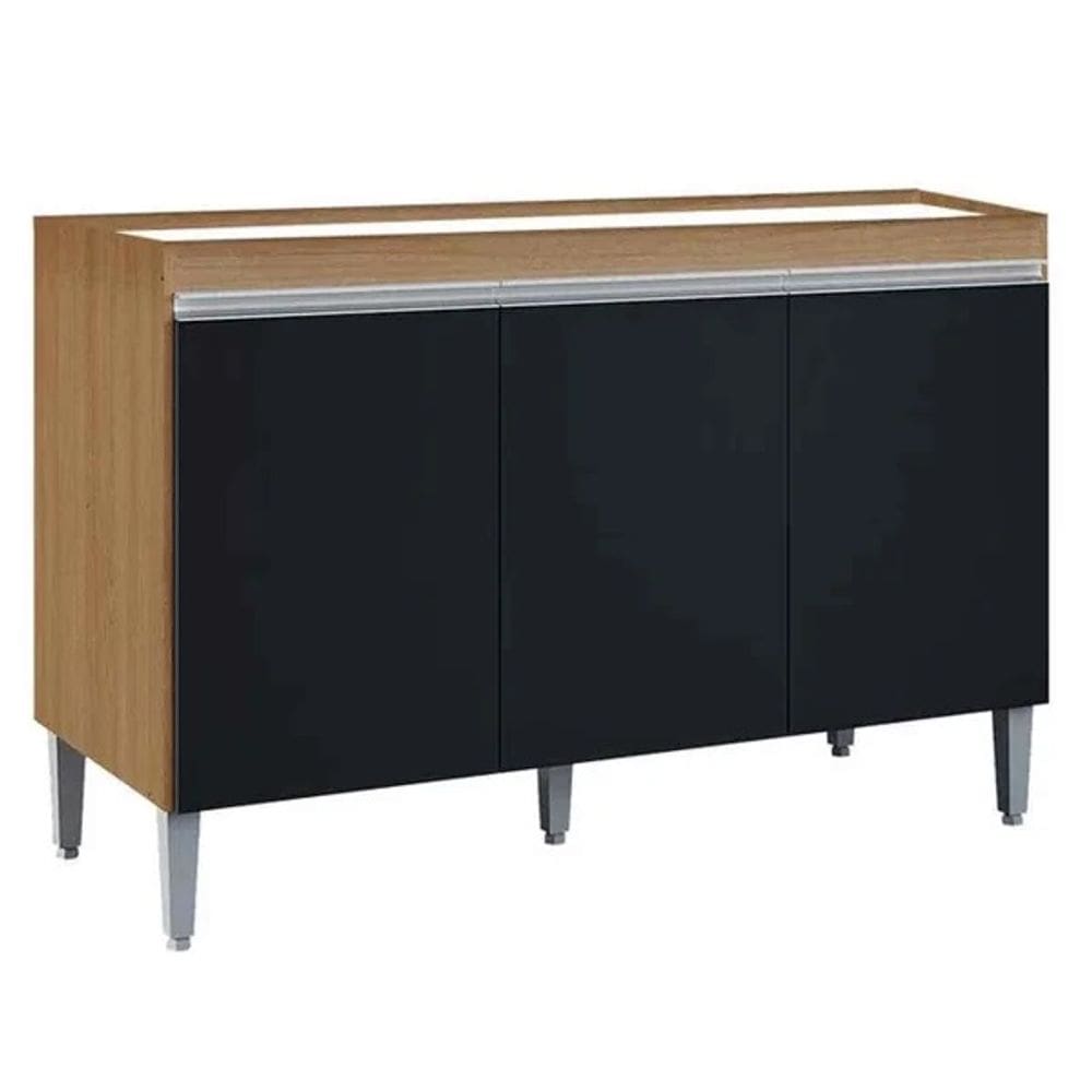 Balcão P/ Pia e Gabinete Manu 120cm 3 Portas
