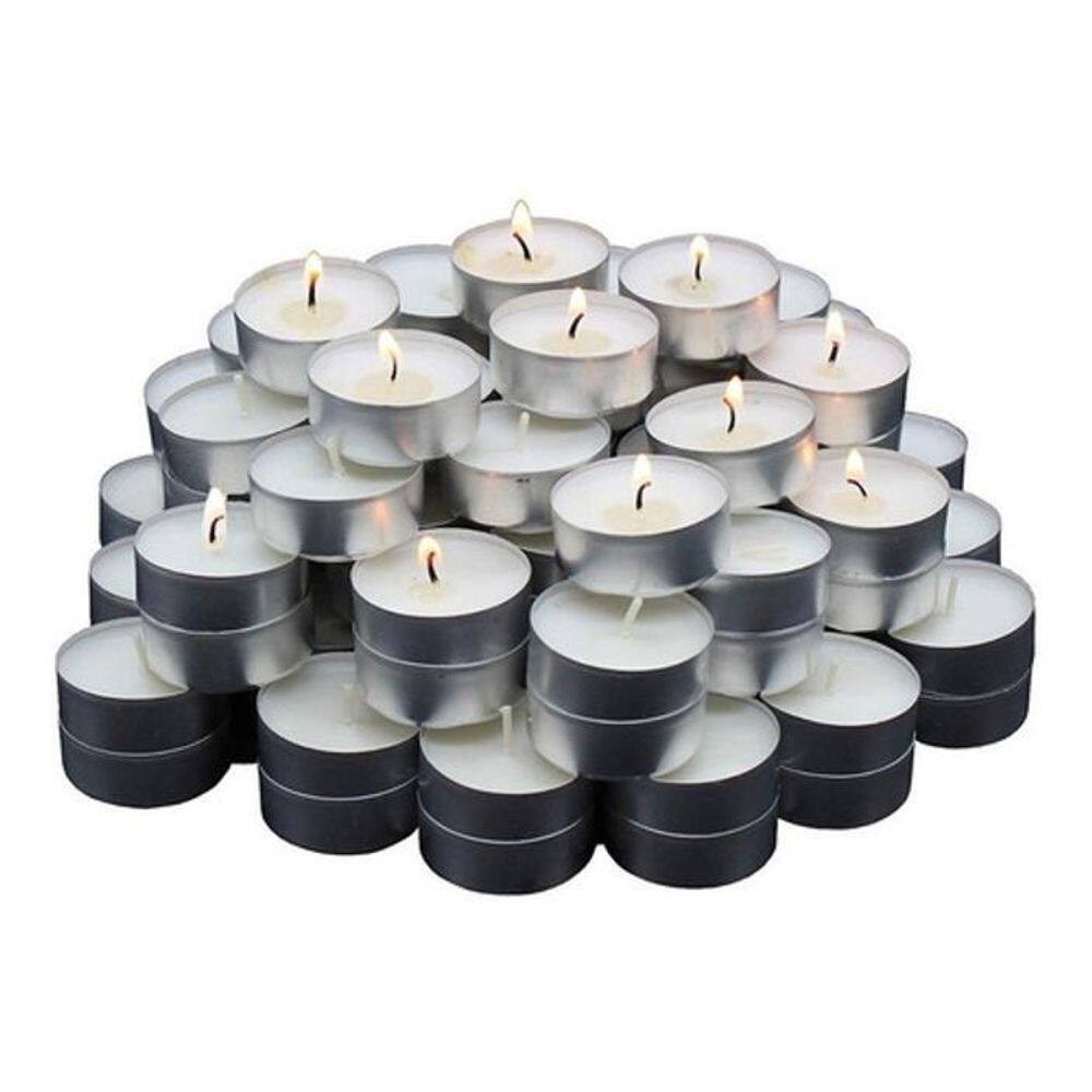 Saco Com 30 Velas Rechaud Brancas Com Suporte Em Alumínio
