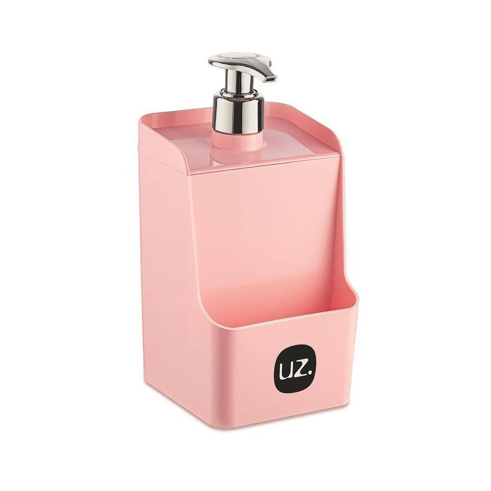 Porta Detergente Slim Dispenser Suporte Para Esponja Uz Rosa