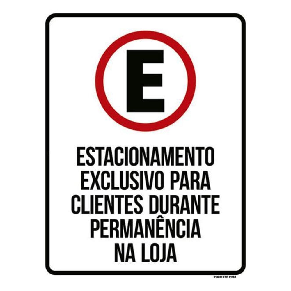 Placa Estacionamento Exclusivo Clientes Na Loja 36X46