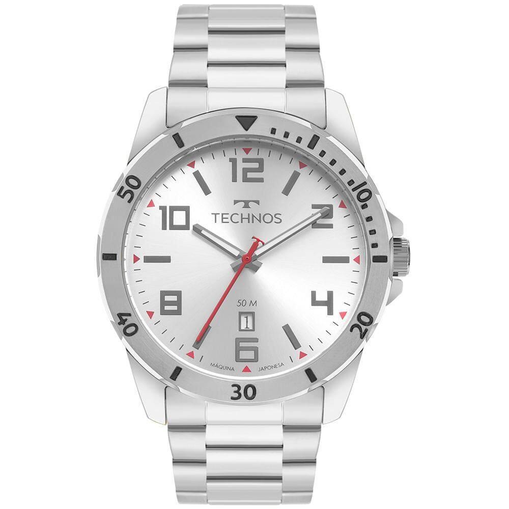 Relógio Masculino Technos Militar Prata - 2115Ncj/1K
