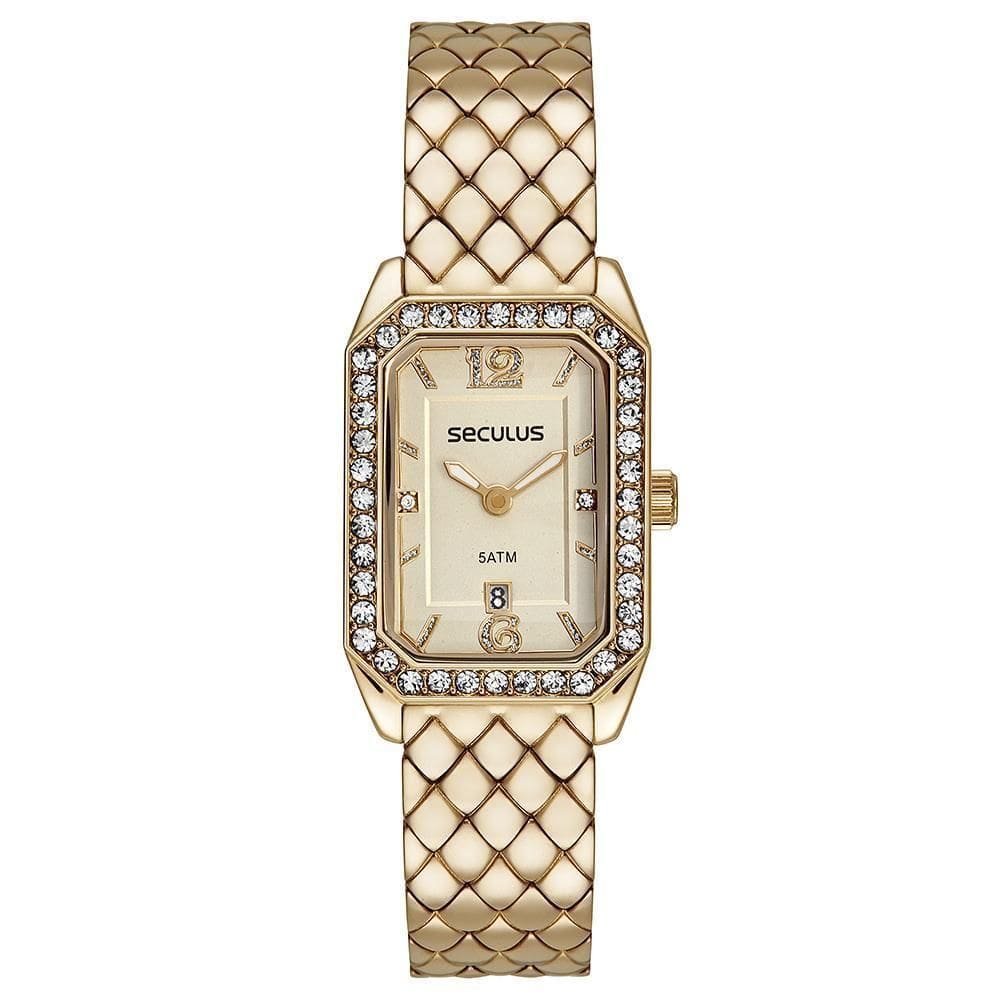 Relógio Seculus Feminino Ref: 23711Lpsvdb1 Retangular