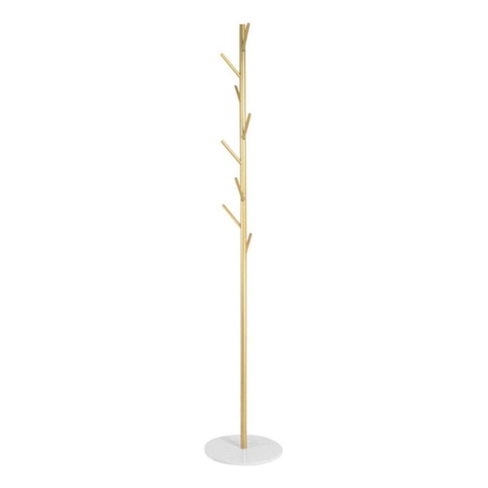 Cabideiro Dourado 8 Hastes Com Base Em Mármore 170X32X32Cm