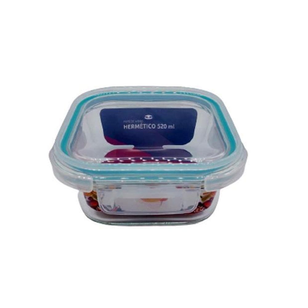 Pote De Vidro Hermetico Quadrado 520 Ml