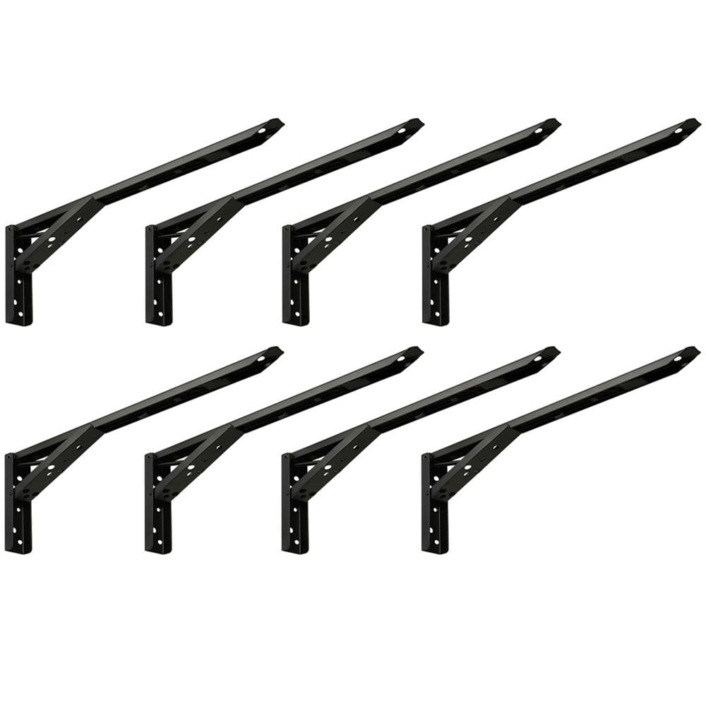 Kit 04 Pares Suporte Para Mesa Dobrável Retrátil 30 cm H02 Mão Francesa Preto - Lyam