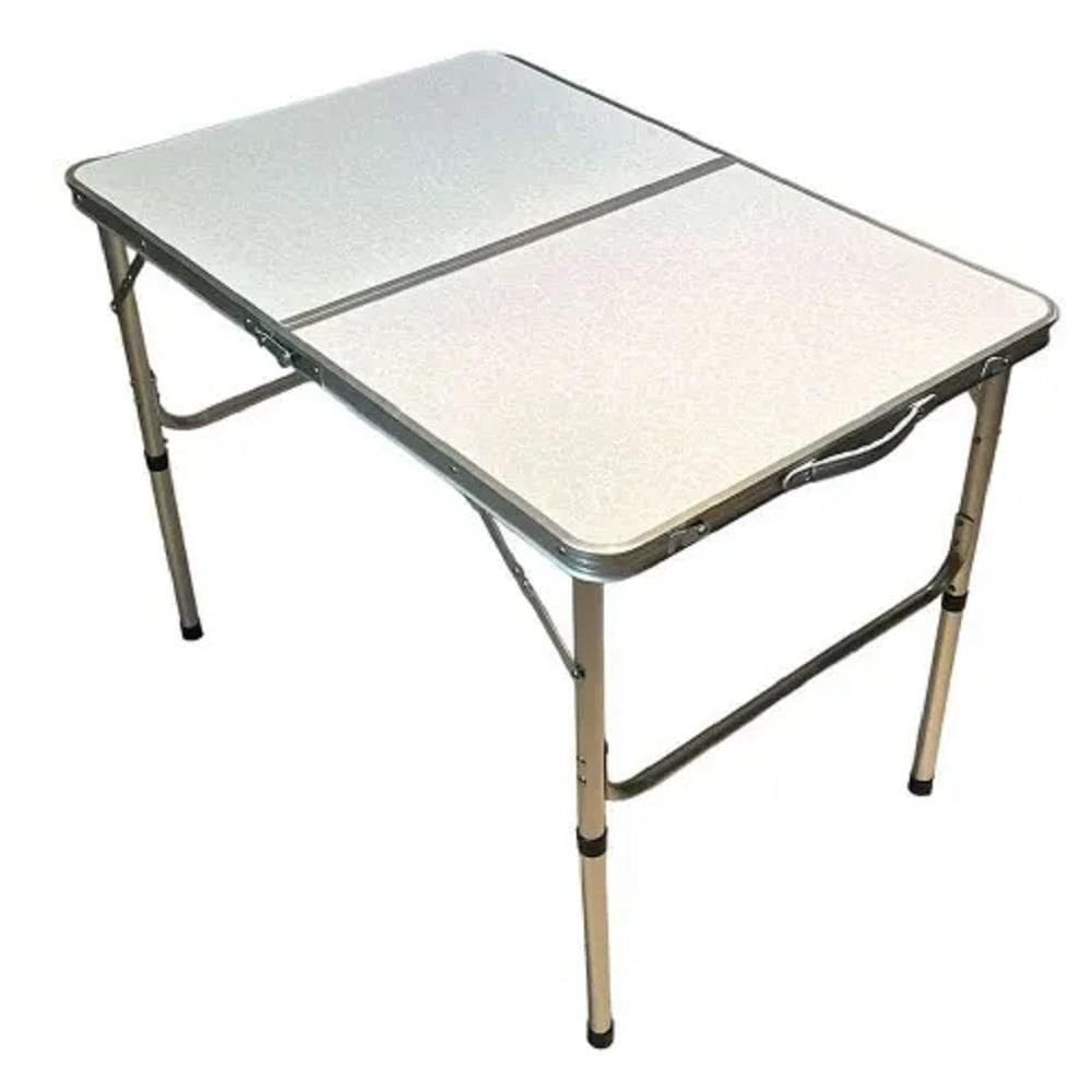 Mesa Dobrável Vira Maleta De Alumínio E Mdf 90X60Cm Titanium