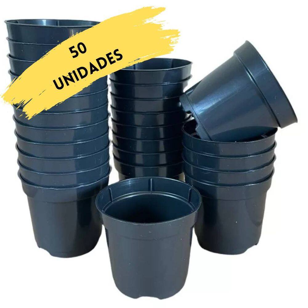 50X Vasos Plantio P9 (250ml) Preto INJEPLASTEC