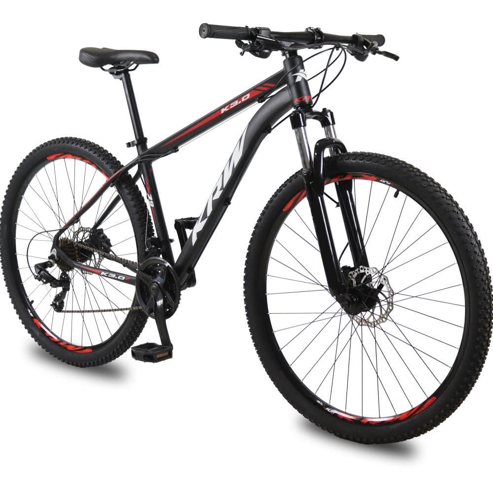 Bicicleta Aro 29 KRW Alumínio 24v Cambio Shimano Altus Freio hidráulico e Suspensão Trava Ombro S36