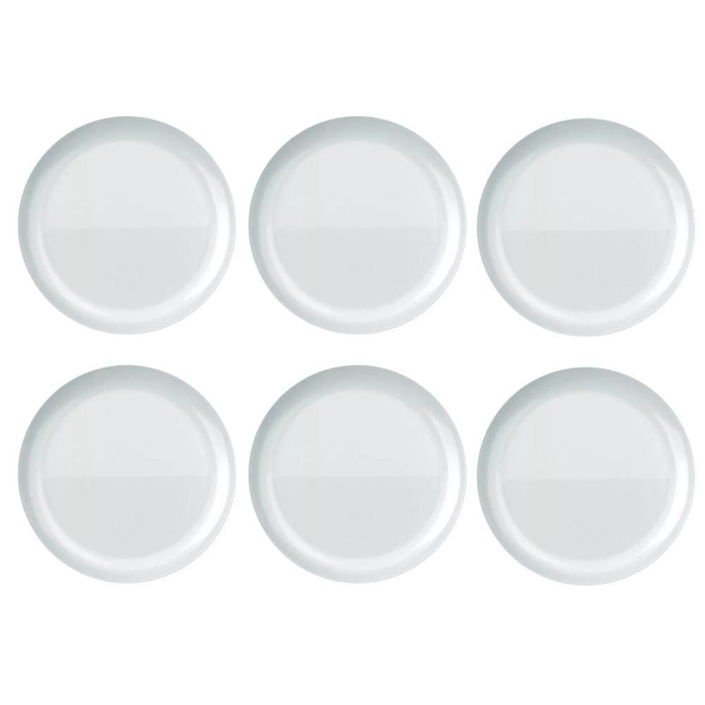 Kit 12 Prato Raso Opaline Blanc Redondo Duralex Vidro Branco