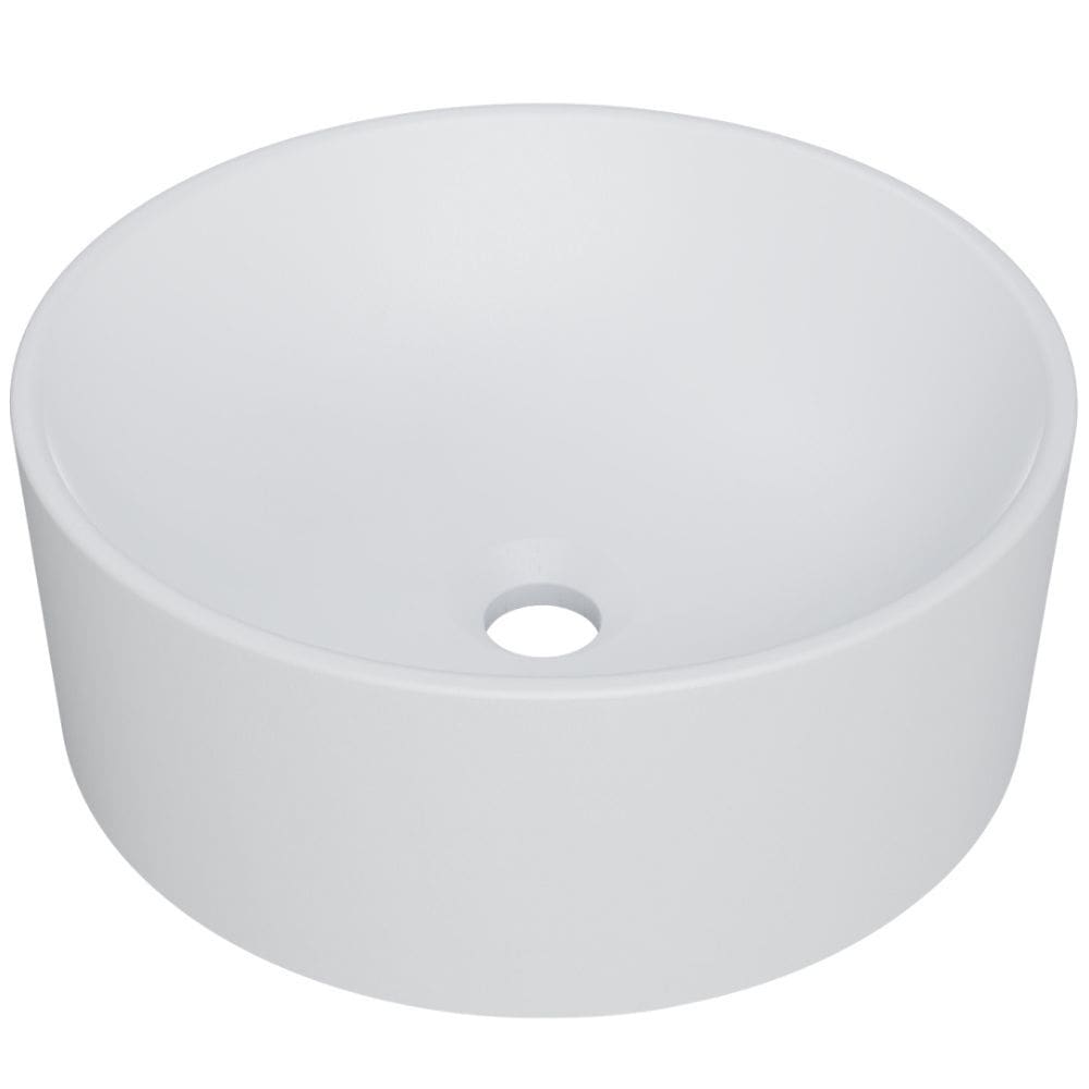 Cuba de Apoio Redonda Para Banheiro Lavabo C01 BL34W Branca Matte Fosca - Lyam