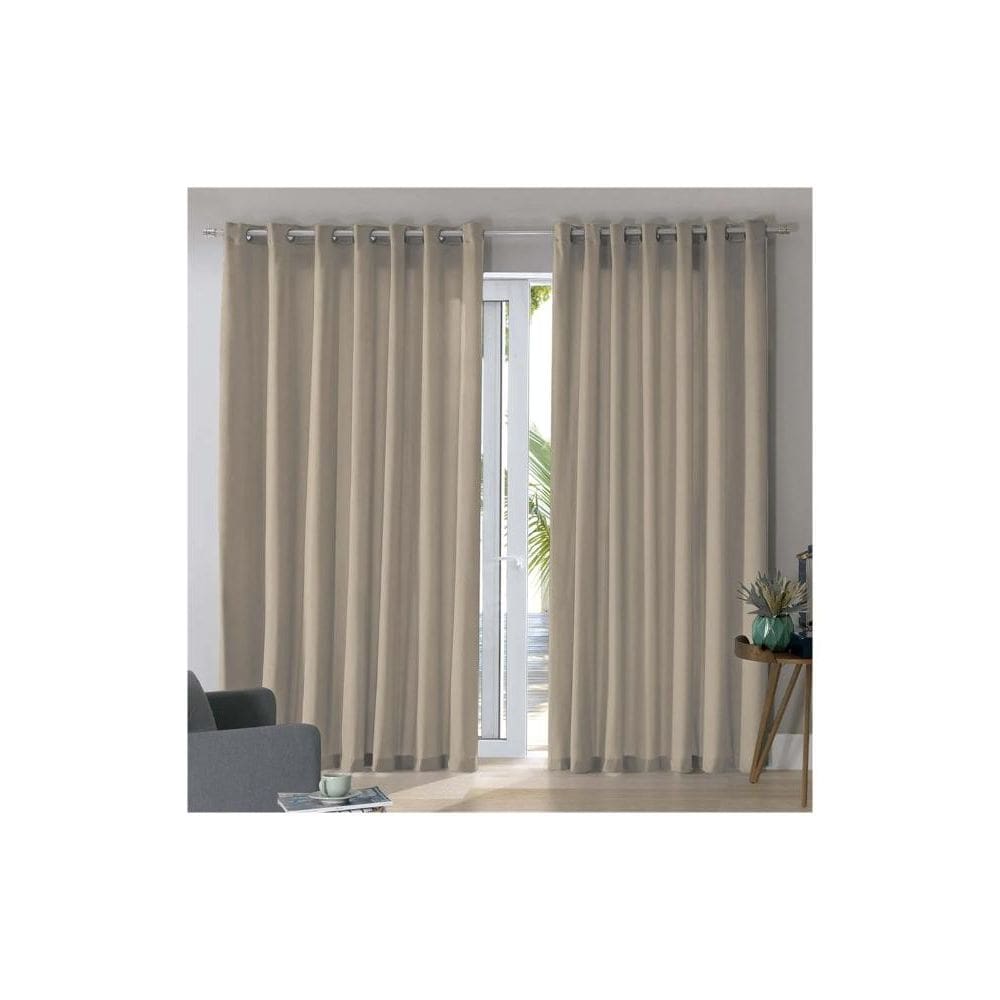 Cortina Bella Janela 300x170 cm Voil Veludo Latte