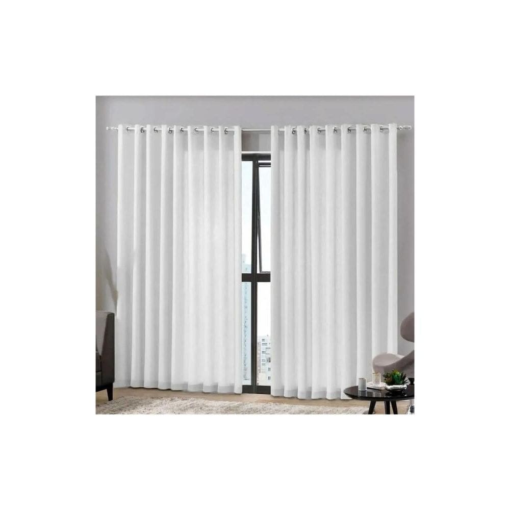 Cortina Bella Janela 540x230 cm Duplex Mônaco Branco 02