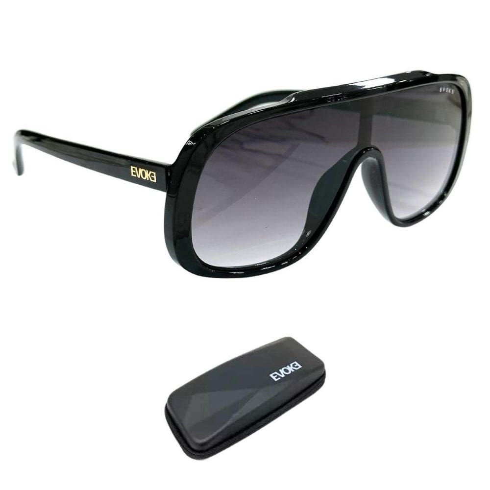 Óculos De Sol Evoke New Evk 63 A01 Preto Brilhoso Degrade