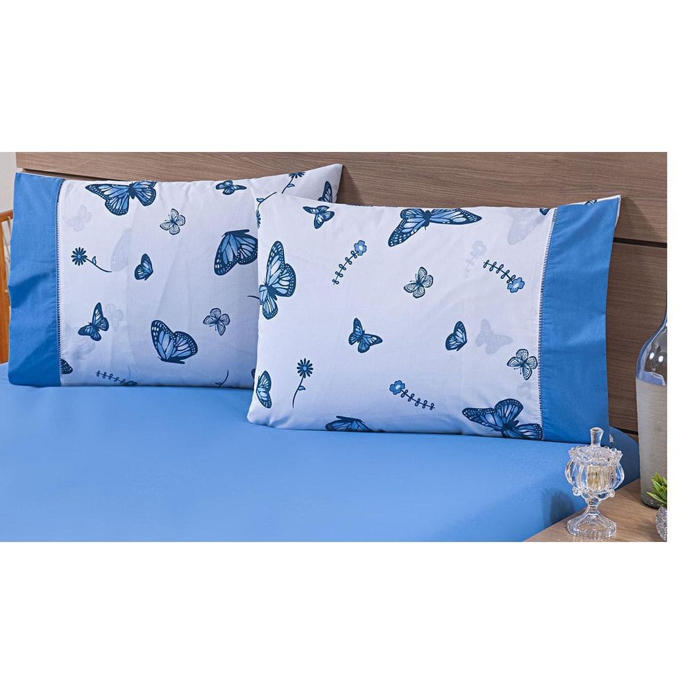 Jogo Lençol 4 Peças Cama Viúva 2,03Mx1,20Mx30Cm 100% Algodão