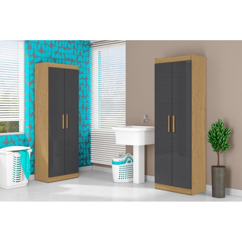 Armário Multiuso Com 2 Portas Montreal Atacama Grafite - Aramóveis