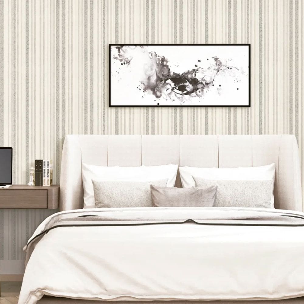 Papel de Parede Colorkey Listrado Branco e Bege COL1068