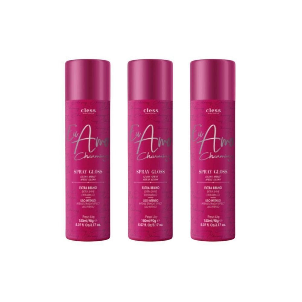 Hair Spray Charming Brilho Gloss 150Ml - Kit Com 3Un