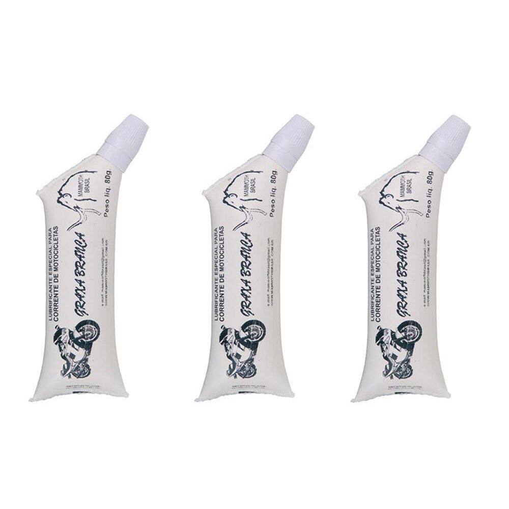 Graxa Branca De Lítio Para Corrente De Moto 80Gr - 3 Un