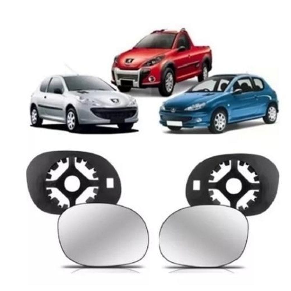 Par Lente Espelho Retrovisor Peugeot 206 207 Hoggar Pick-Up