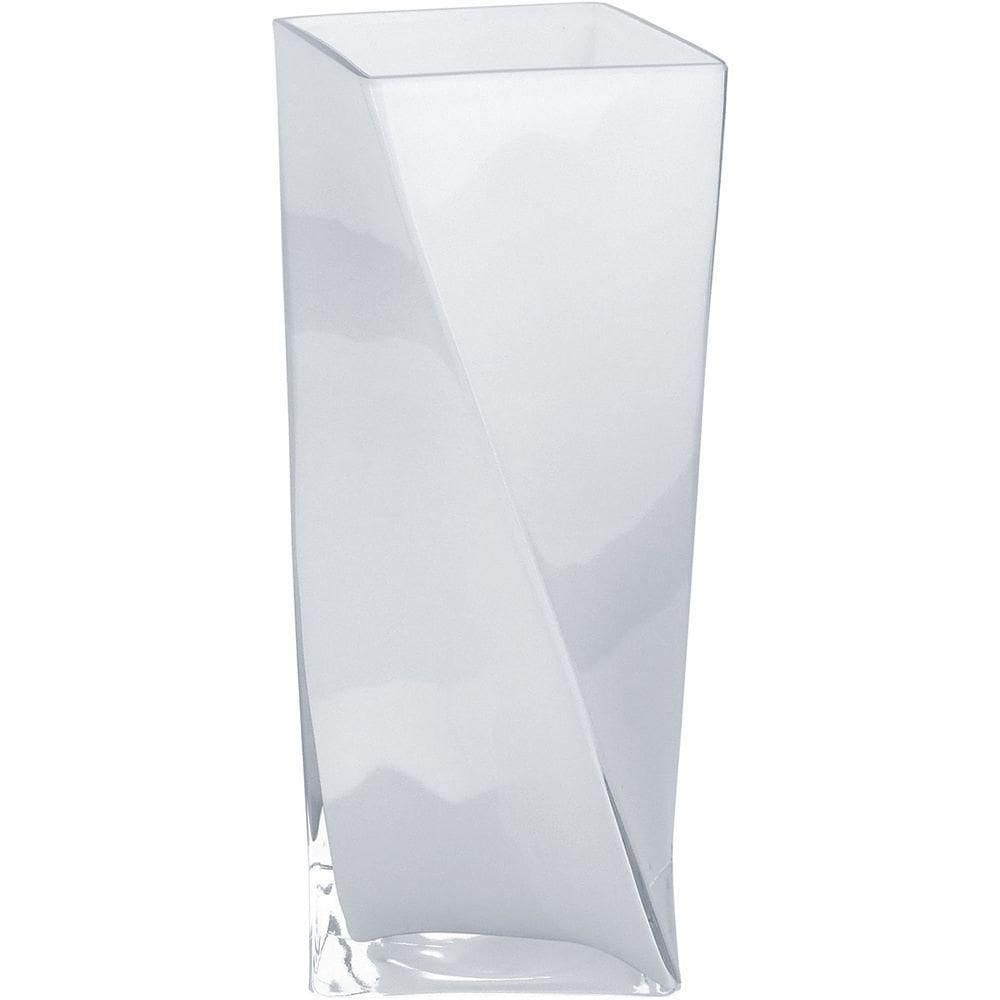 Vaso Decorativo Enfeite Casa Vidro 28x11x11cm Branco