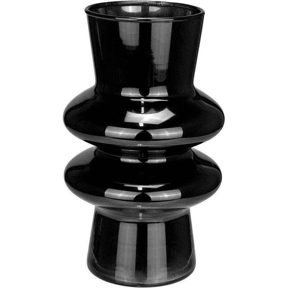 Vaso Decorativo Enfeite Casa Eclipse Home&co Leitoso Vidro 20x12x12cm Preto