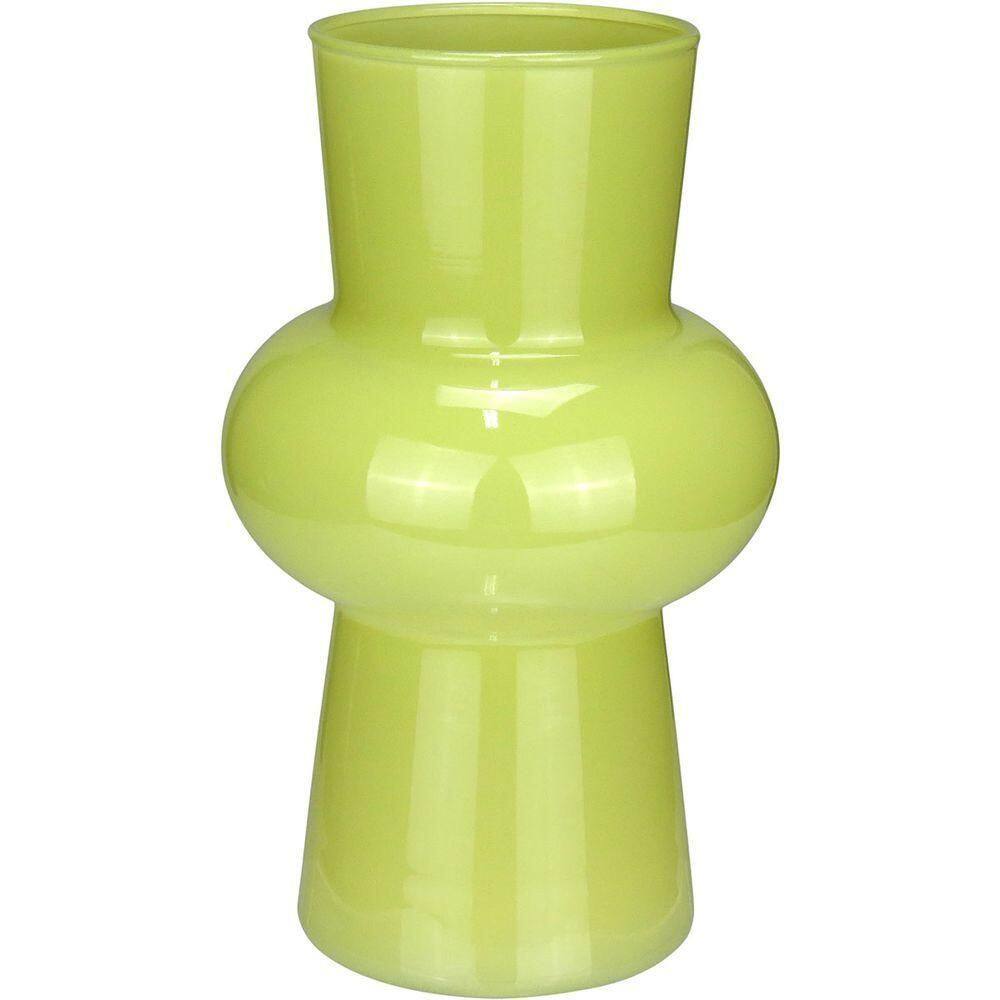Vaso Decorativo Enfeite Casa Eclipse Home&co Leitoso Vidro 20x12x12cm Verde