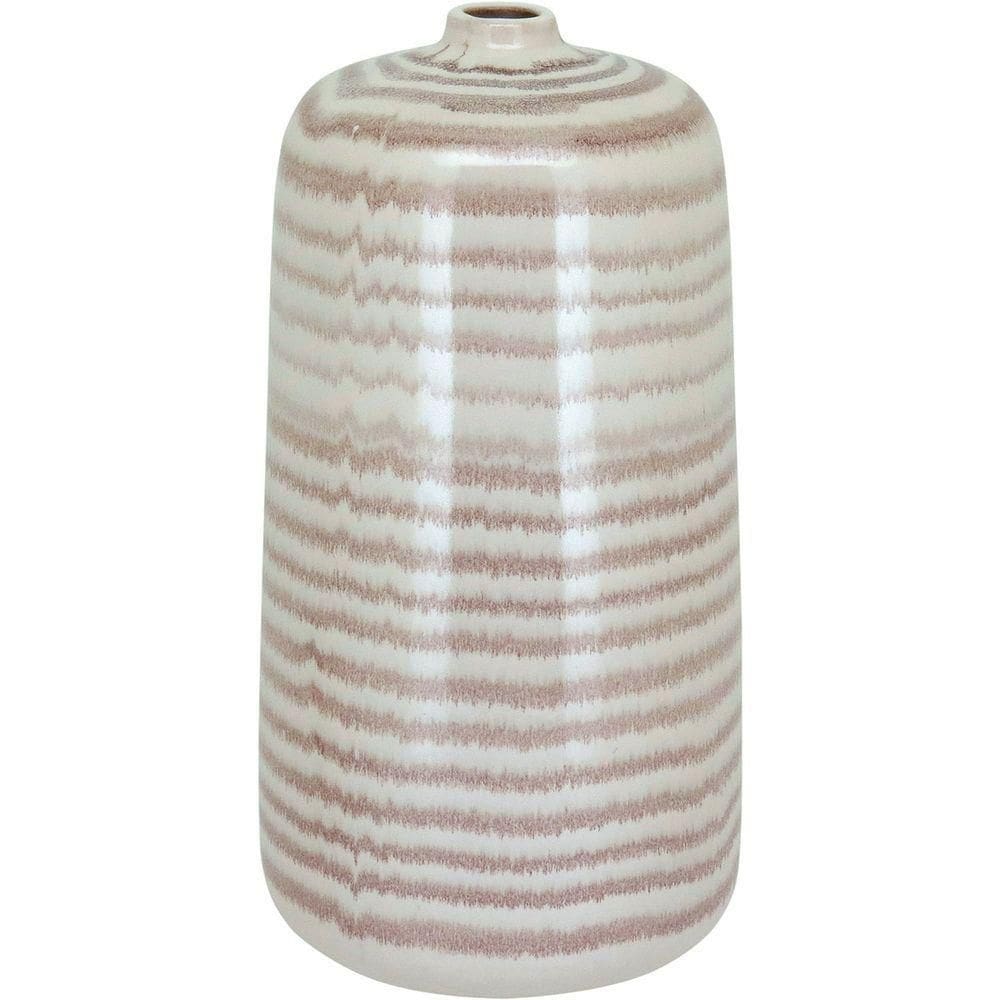 Vaso Decorativo Enfeite Casa Cerâmica 27x14x14cm Creme