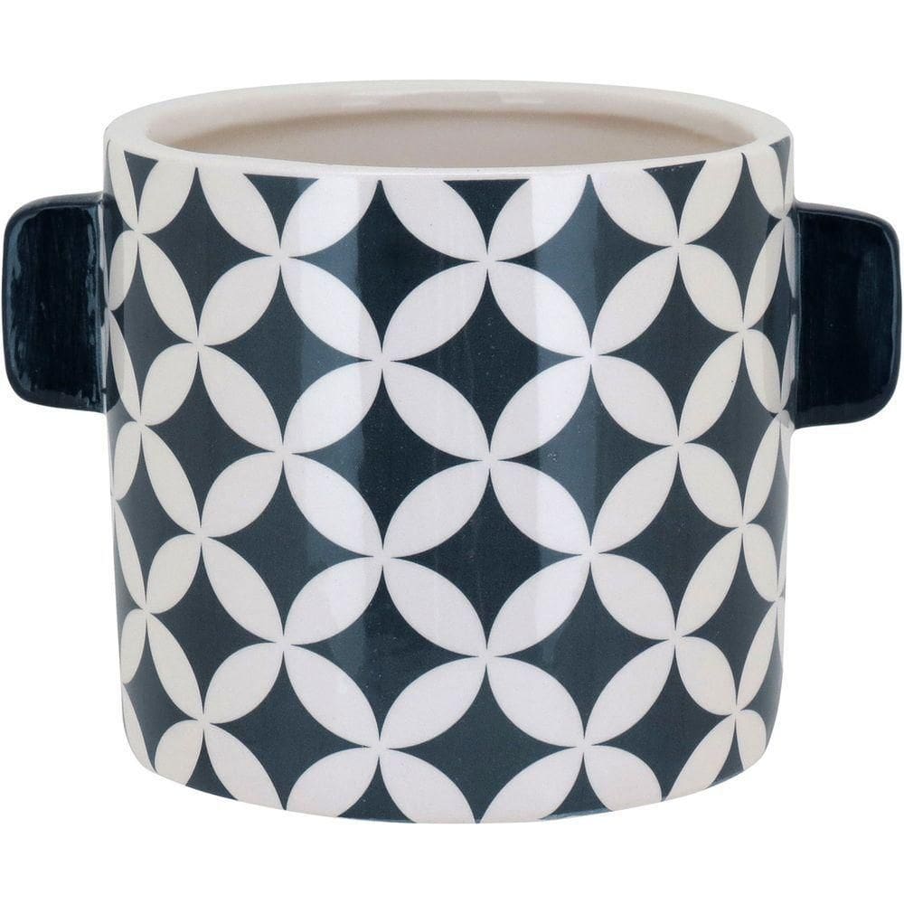 Cachepô Cerâmica 11x15x15cm Azul Decorativo Planta Vaso