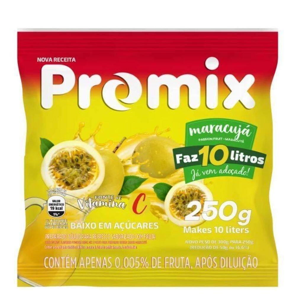 Refresco Pó Promix Caixa Com 10 Unidades De 250G Maracujá