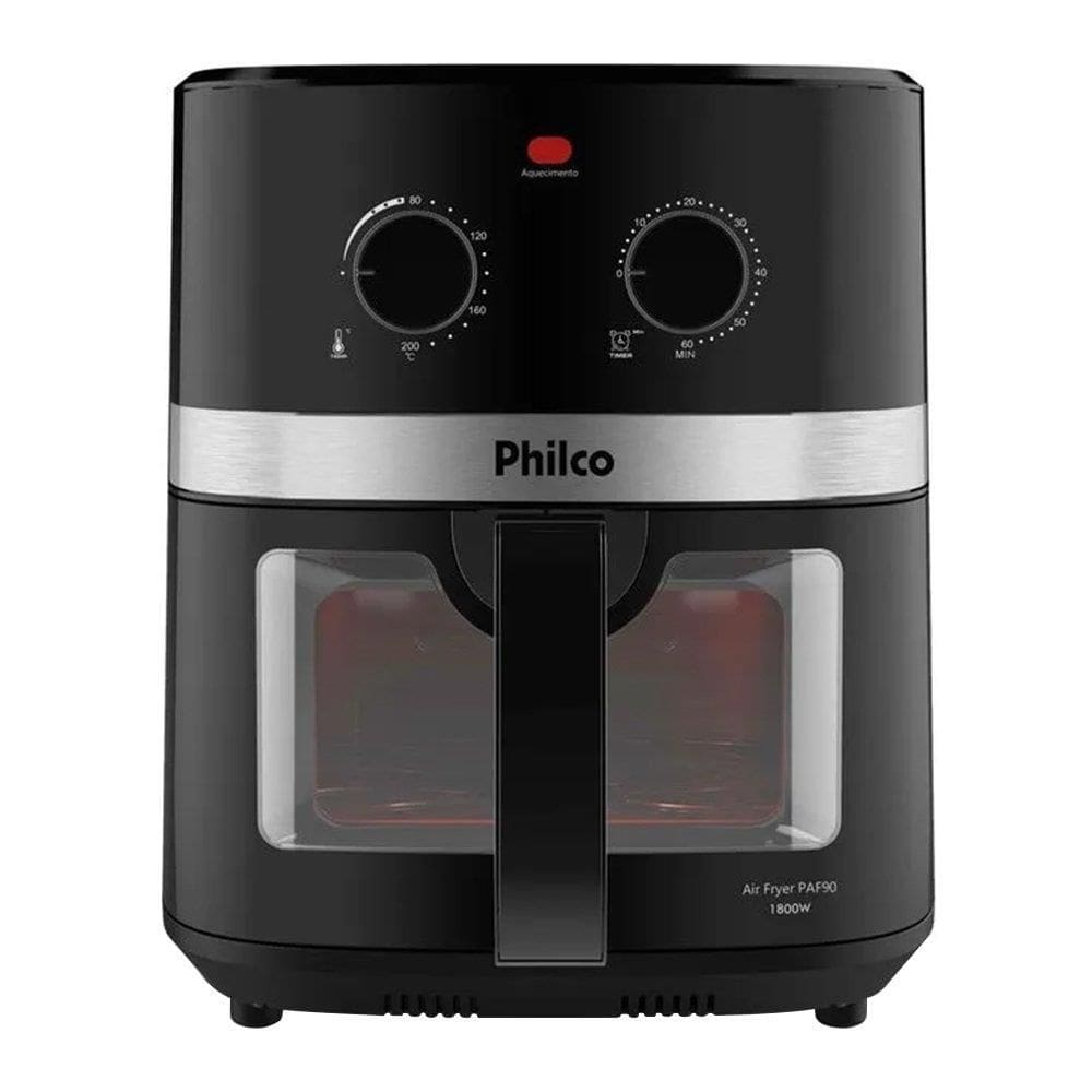 Fritadeira Air Fryer Philco PAF90 | 1800W, 9 Litros, Redstone, Preto