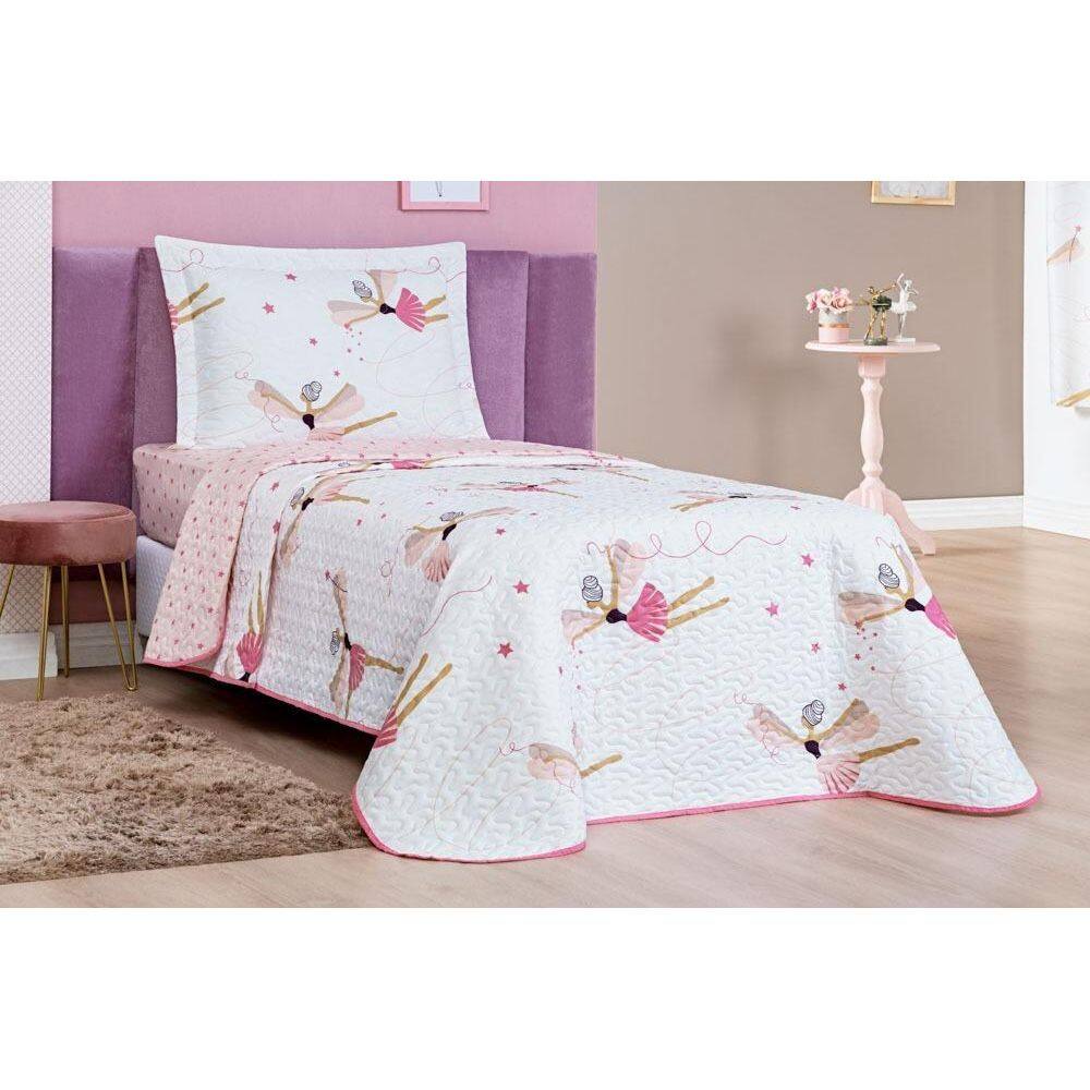 Colcha Solteiro Kids Luxo Menino Menina Micropercal 200 Fio
