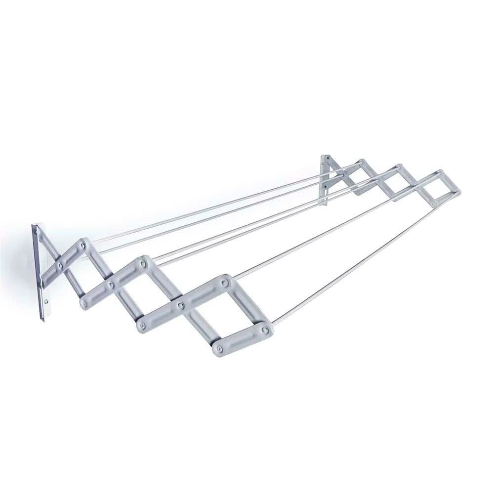 Varal De Parede Sanfonado 100 Cm Branco Mor