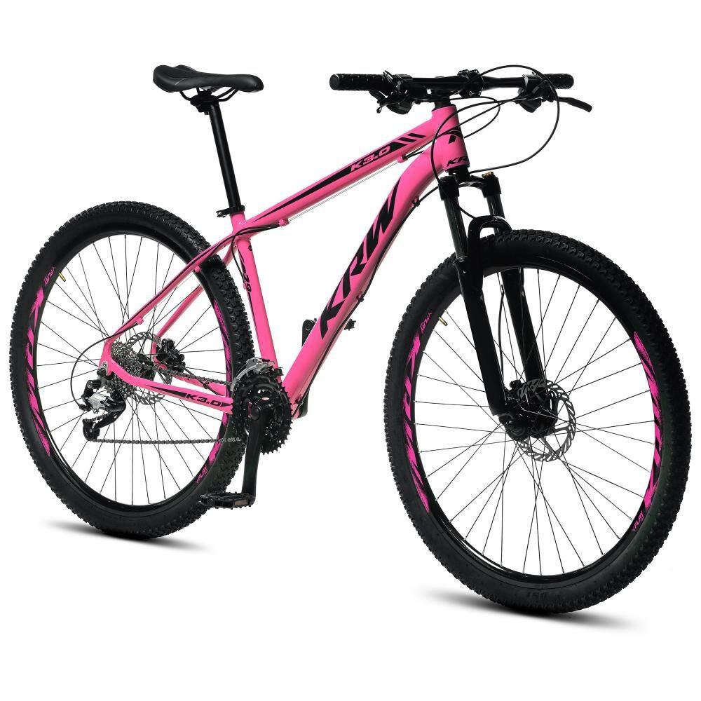 Bicicleta Aro 29 KRW Alumínio 27 Velocidades Shimano Acera Freio Hidráulico Suspensão dianteira com Trava de ombro Mountain Bike S31