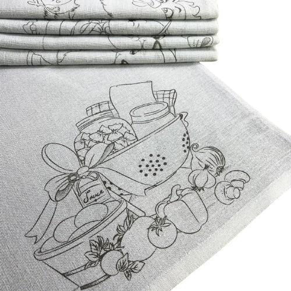 Pano De Prato Com Bainha Riscado 67X41 - 30 Unidades
